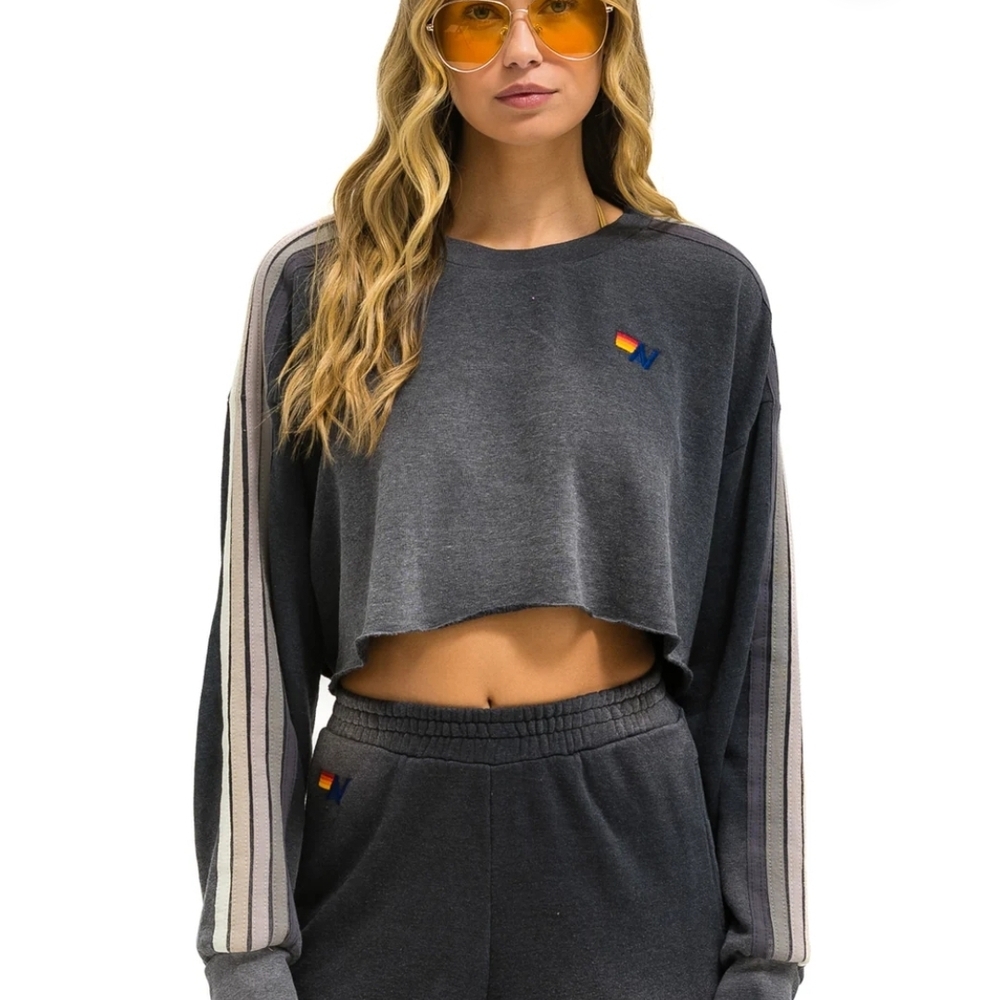AVIATOR NATION Stylish Smoke Cropped Top